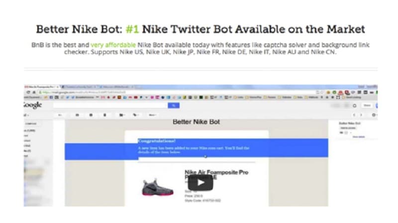nike bot for sale